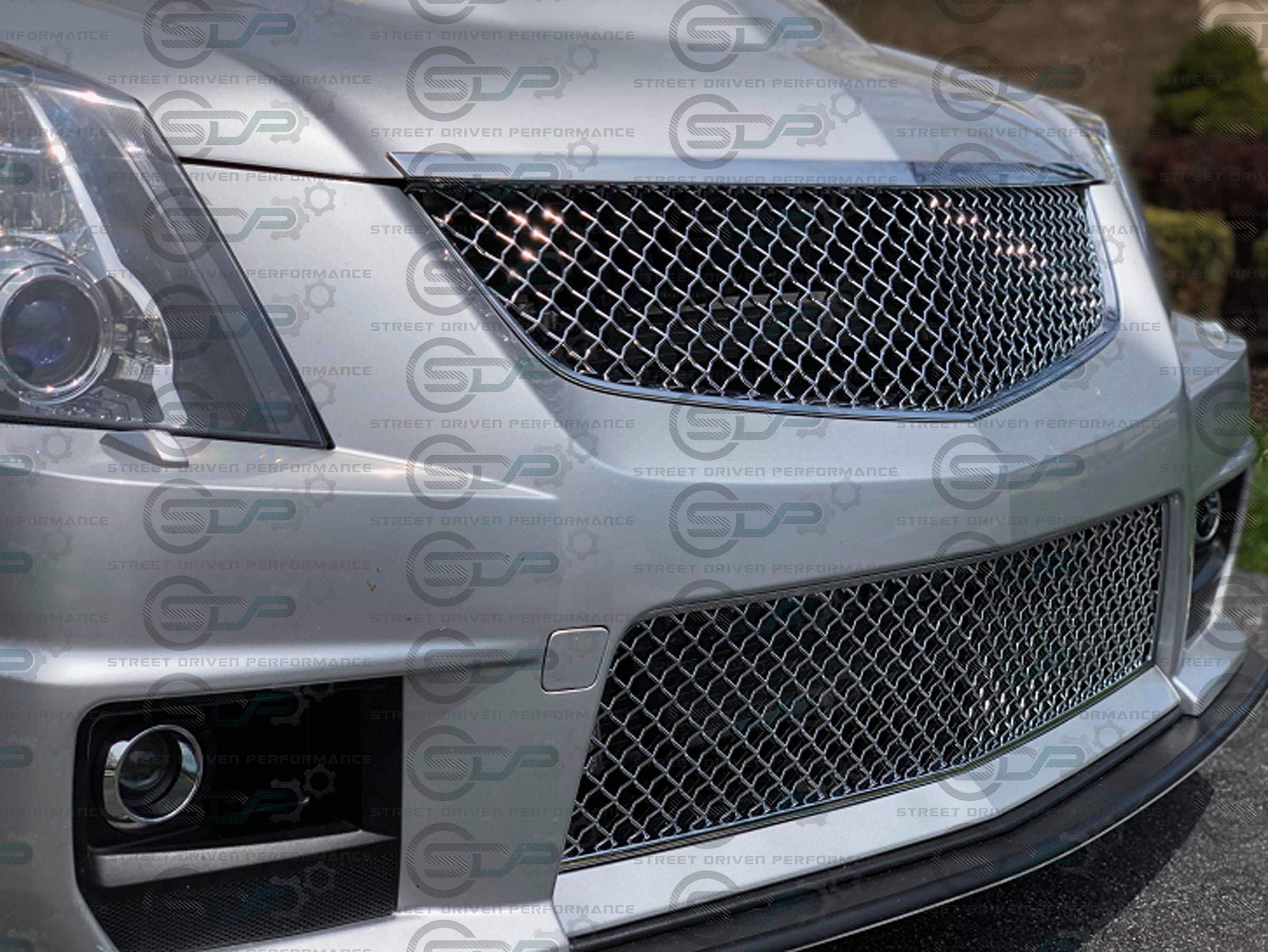 2009-2015 CTS-V V2 - Chrome front grilles set (blank no emblem)